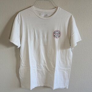 Brixton Off-White Men's T-Shirt with Logo in large